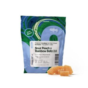 Indica
#Edibles by #MFNY
Sour Peach x Rainbow Beltz Live Rosin Gummies 10mg, 10pk