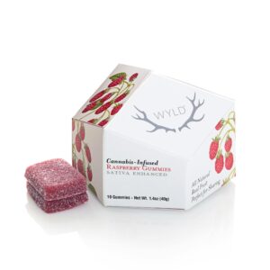 Sativa THC: 100 mg | 
Raspberry Sativa Enhanced Gummies